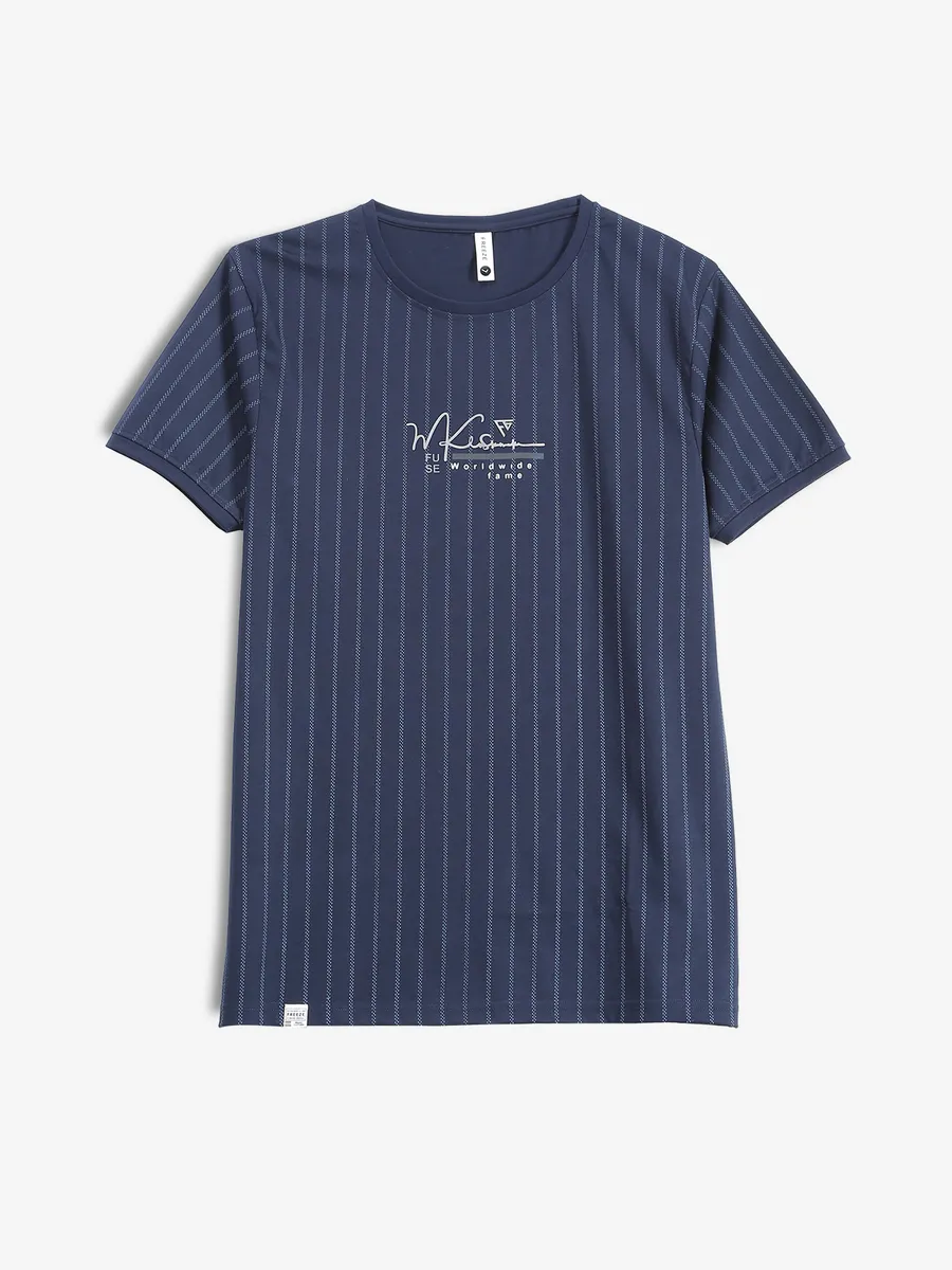 FREEZE navy stripe cotton t-shirt