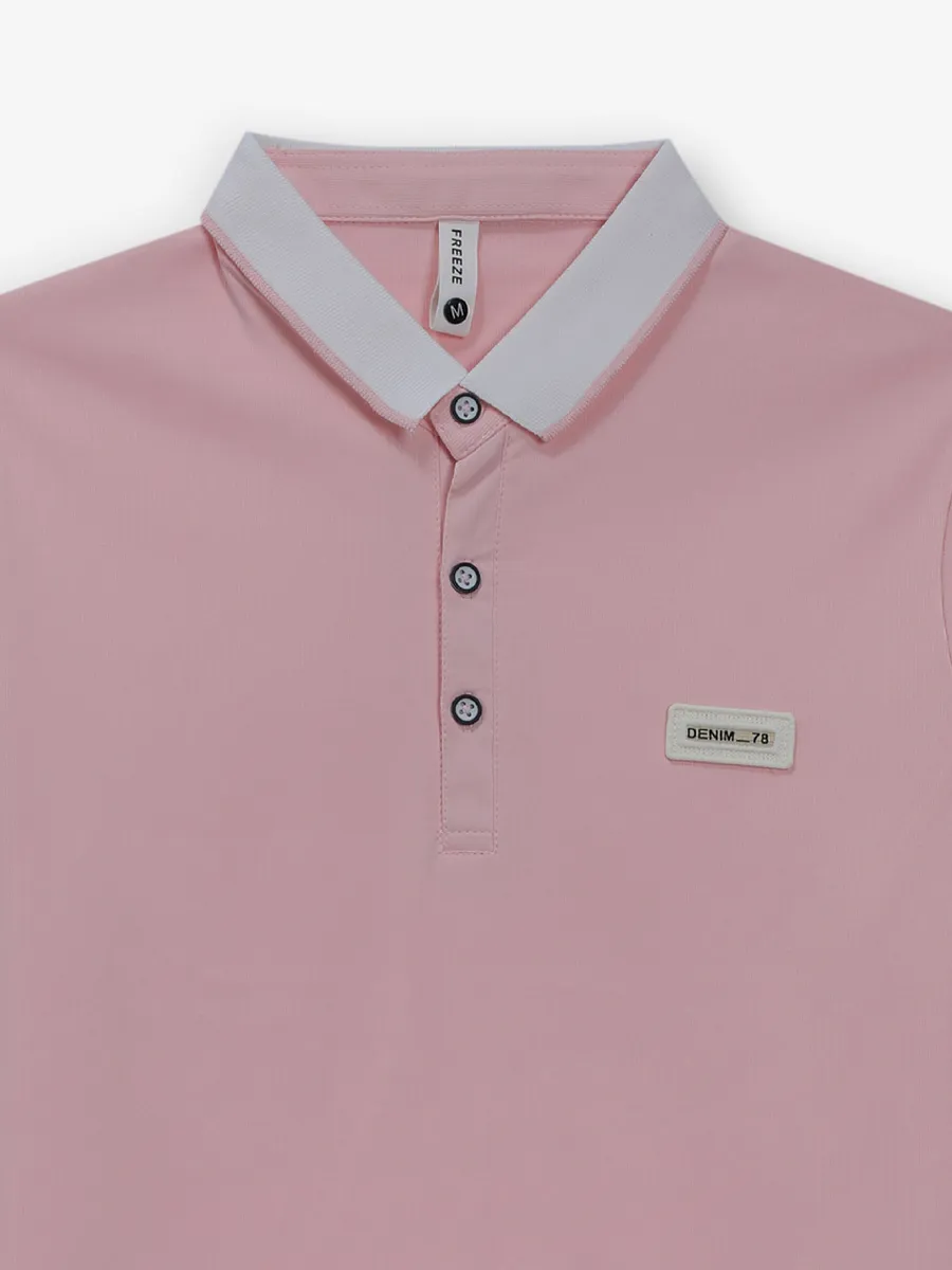 FREEZE pink plain cotton t-shirt