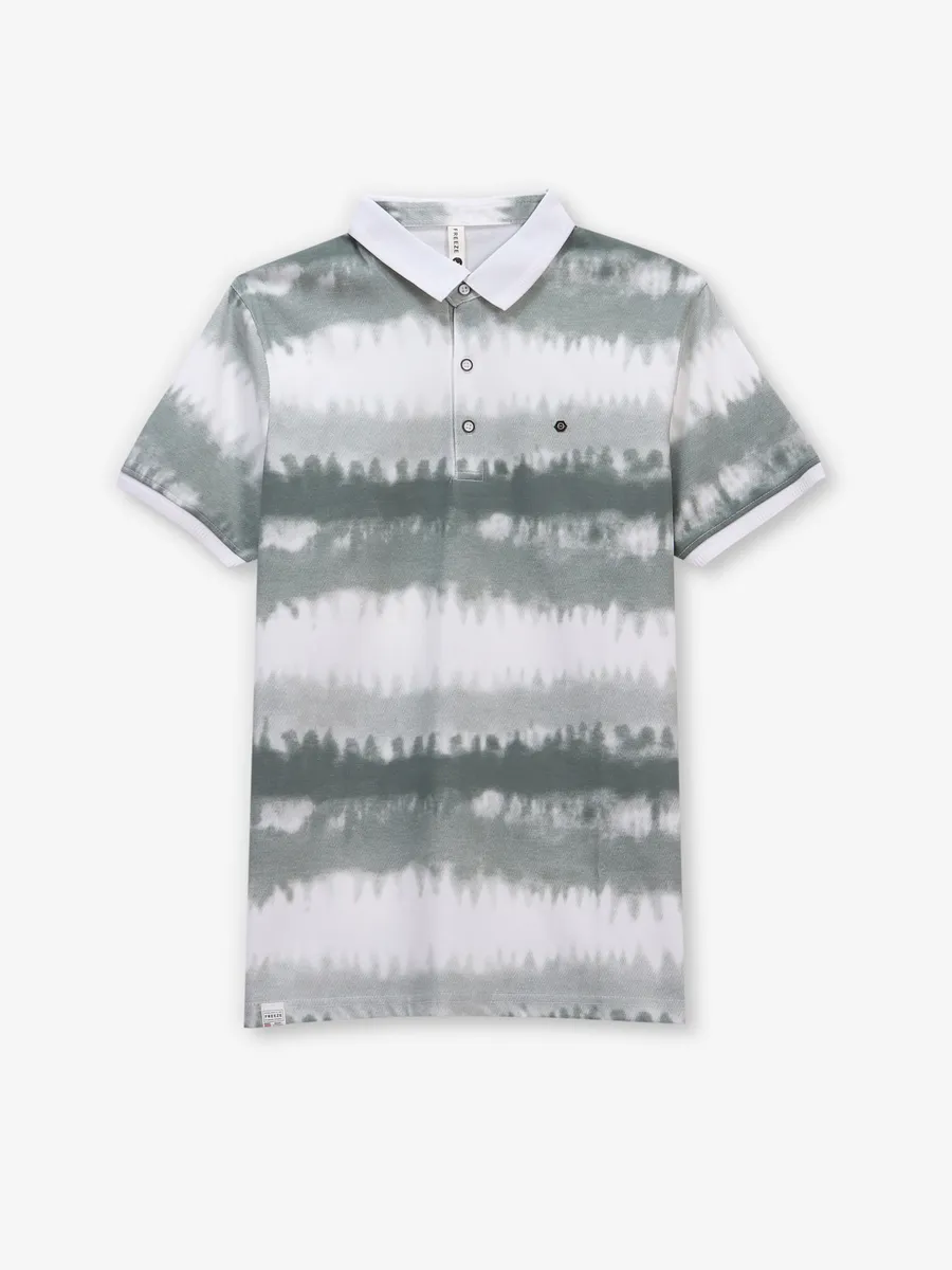 FREEZE printed cotton white and grey t-shirt