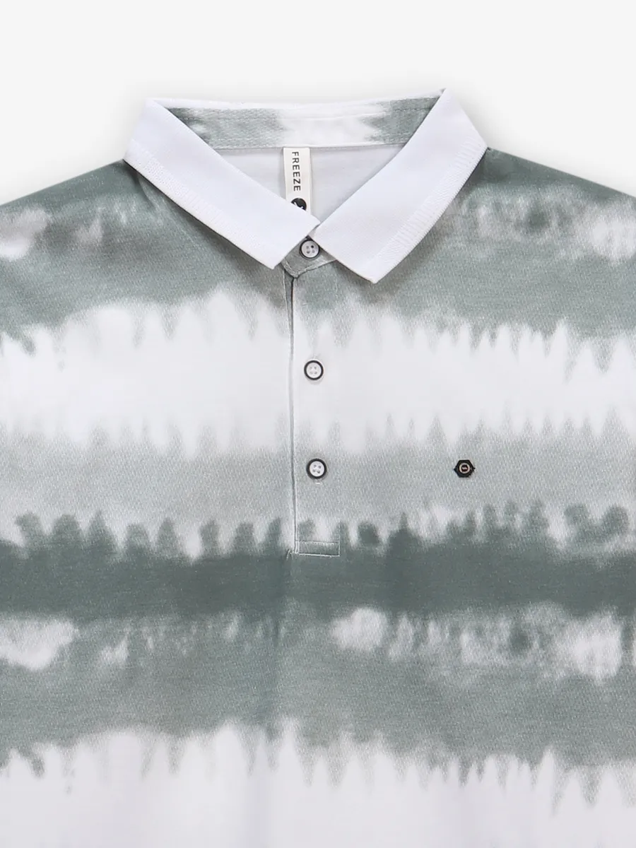FREEZE printed cotton white and grey t-shirt