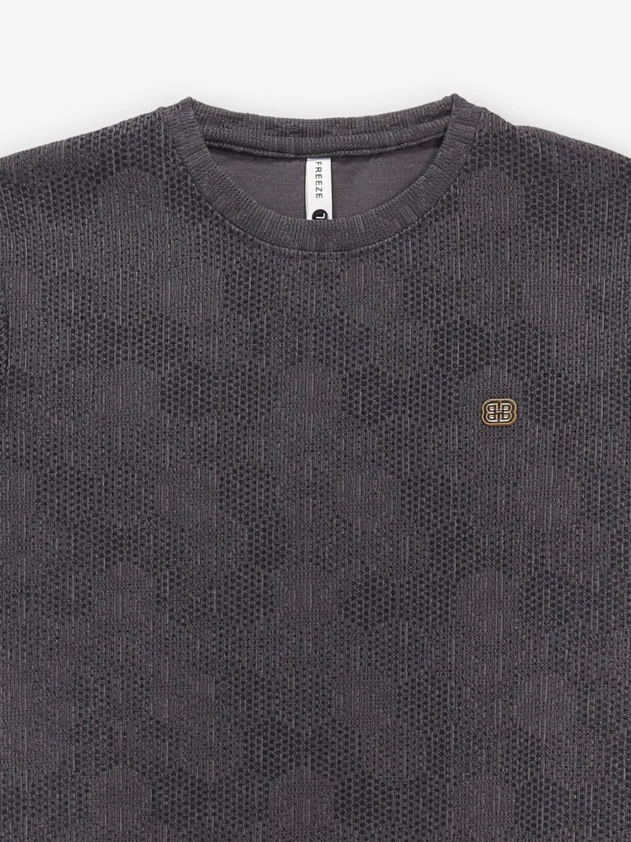 FREEZE textured grey cotton t-shirt