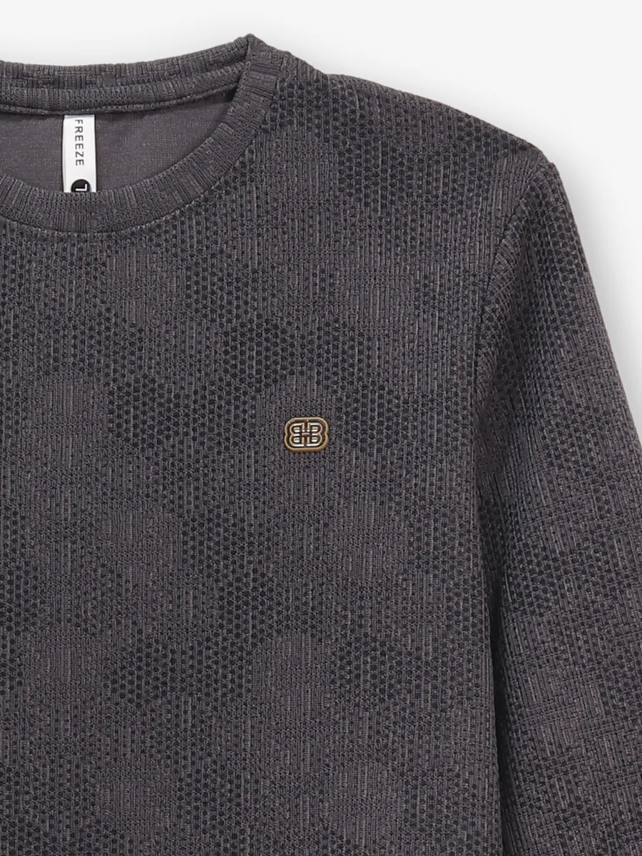 FREEZE textured grey cotton t-shirt