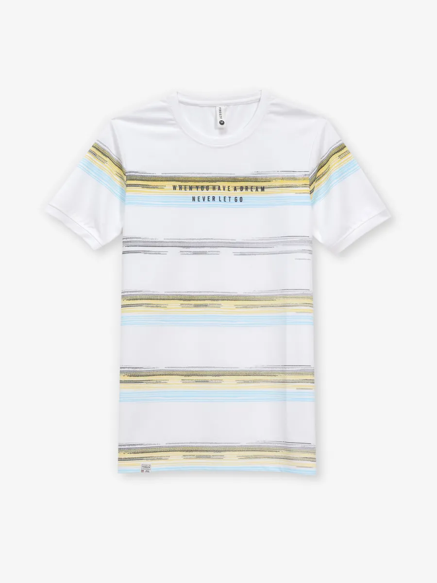 FREEZE white printed casual cotton slim fit