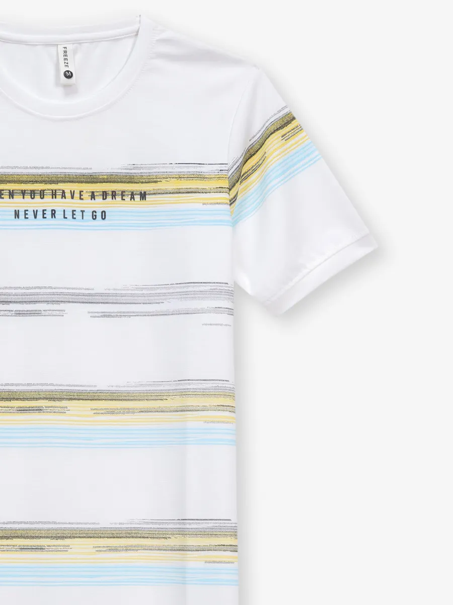 FREEZE white printed casual cotton slim fit