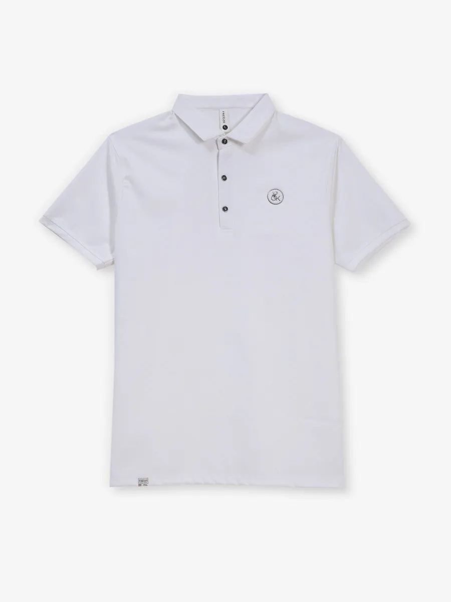 FREEZE white printed polo t-shirt for men