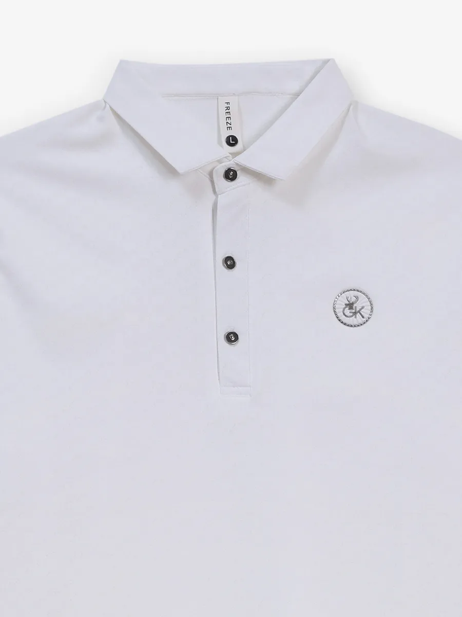 FREEZE white printed polo t-shirt for men