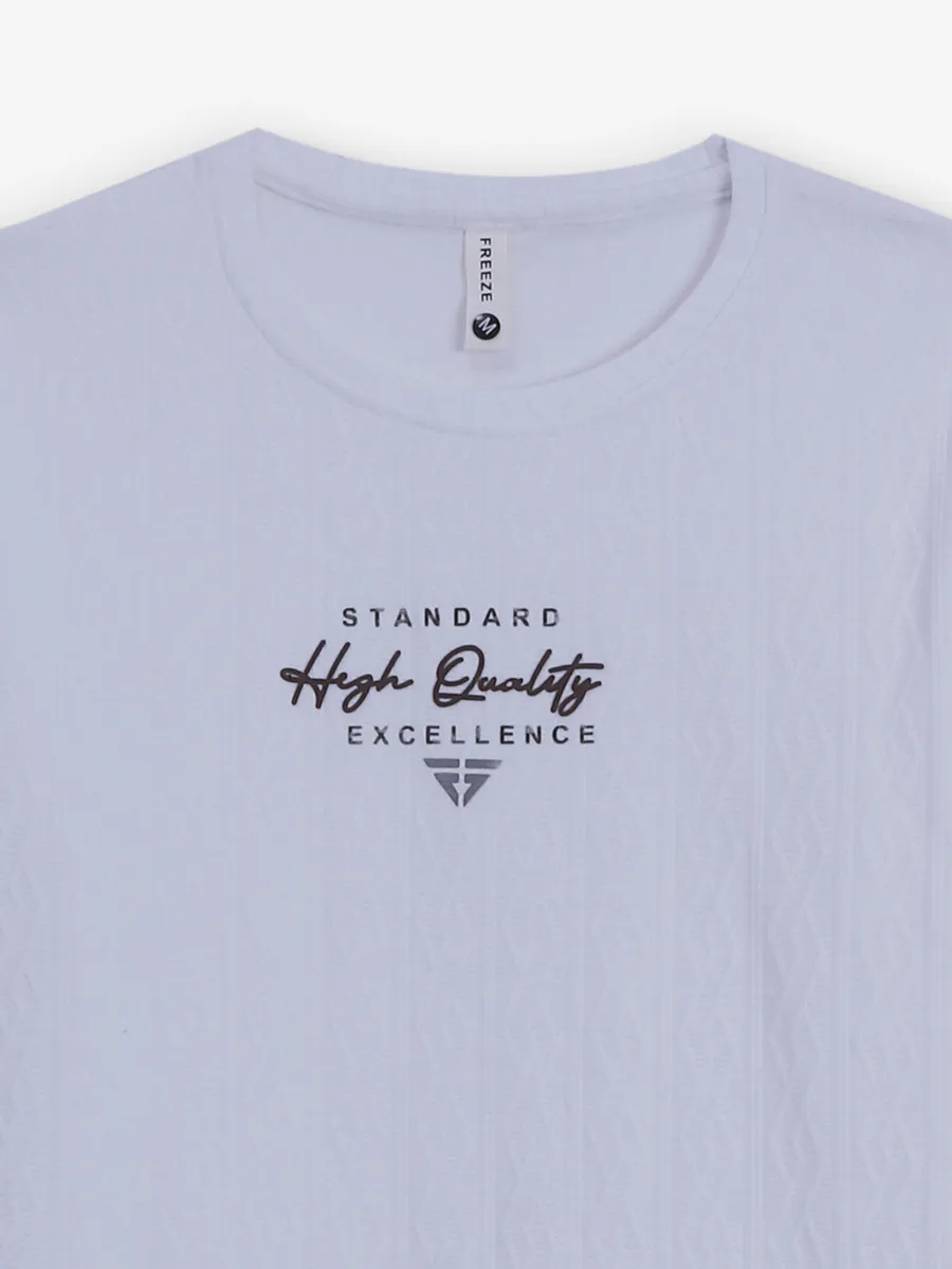 FREEZE white texture cotton t-shirt
