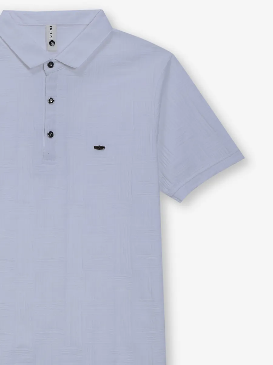 FREEZE white textured cotton t-shirt for men