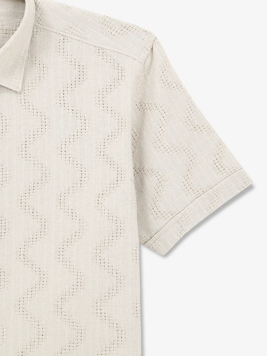 FRIO beige cotton texture shirt