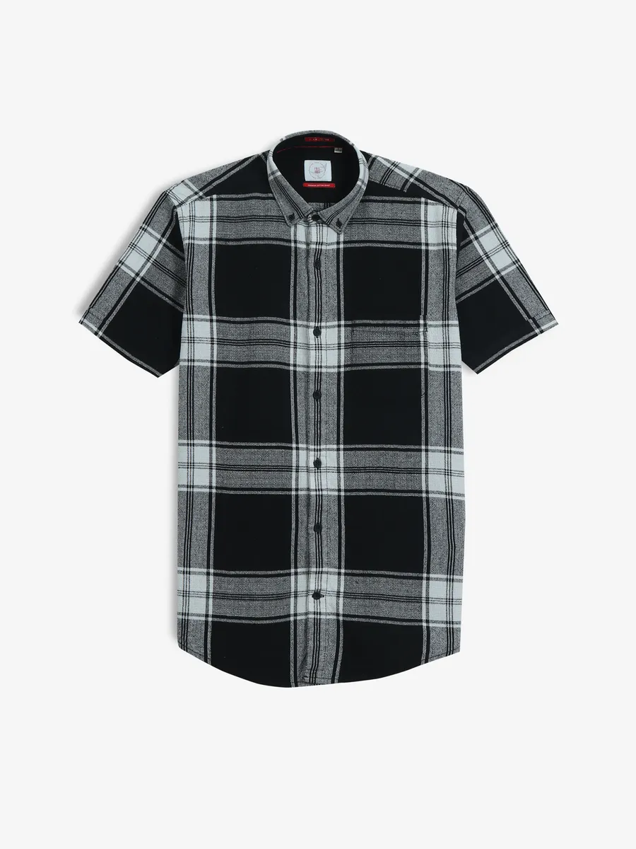 FRIO black checks cotton shirt