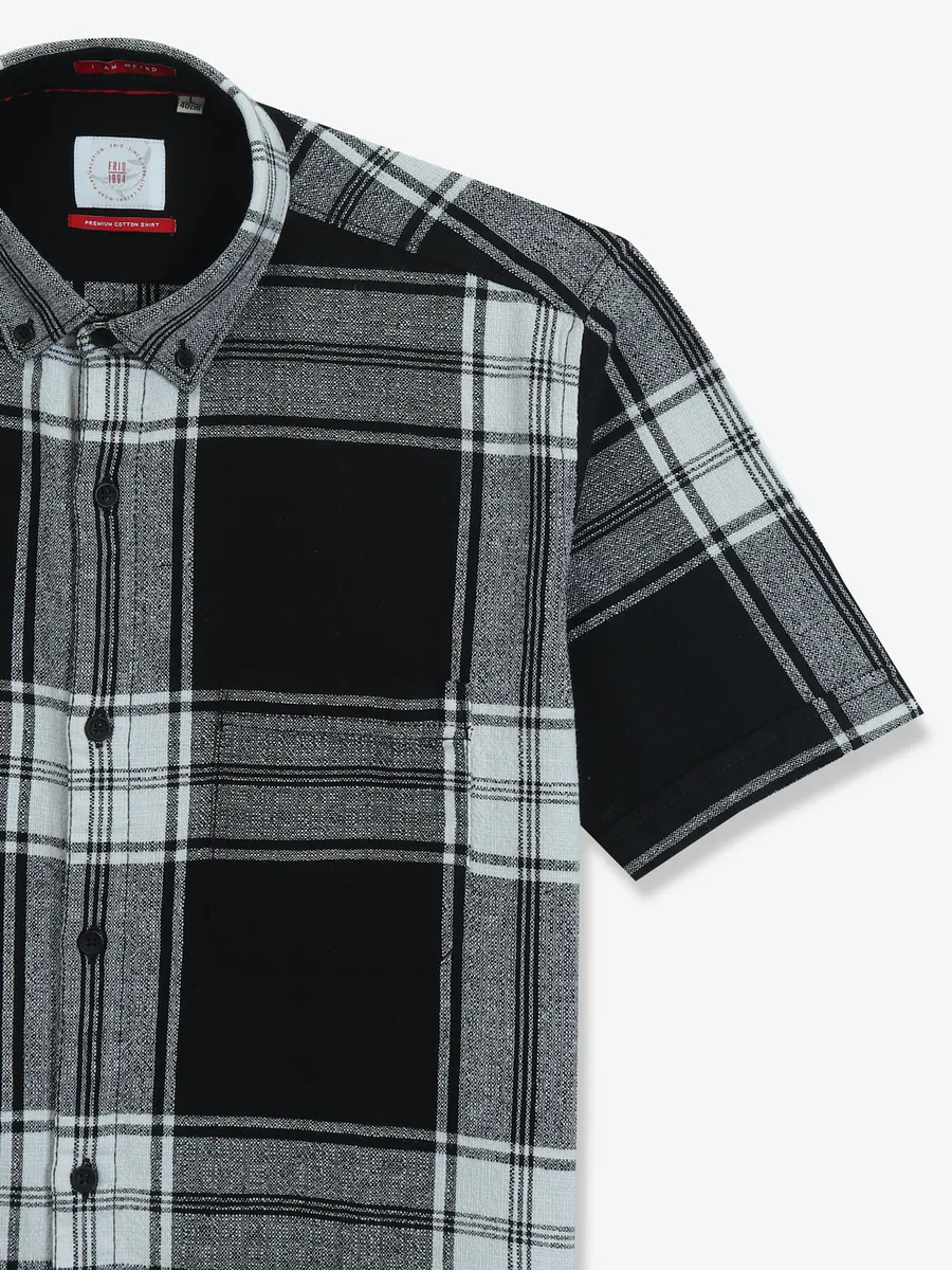 FRIO black checks cotton shirt