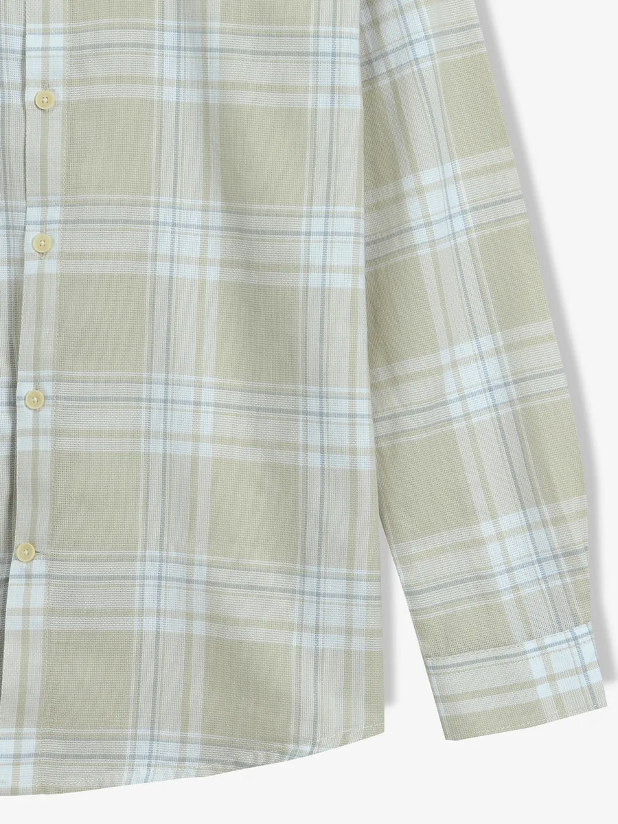 FRIO checks cream cotton shirt