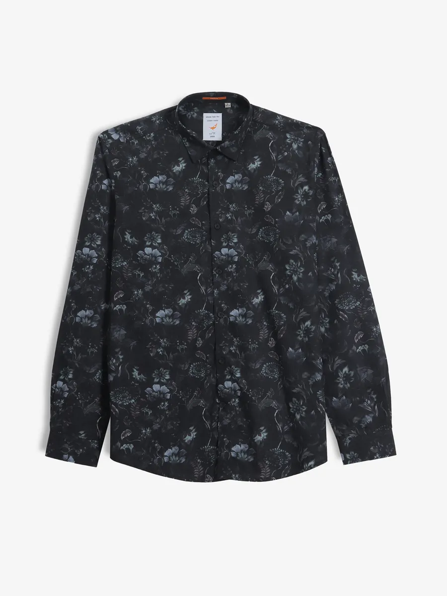 FRIO cotton black printed casual shirt