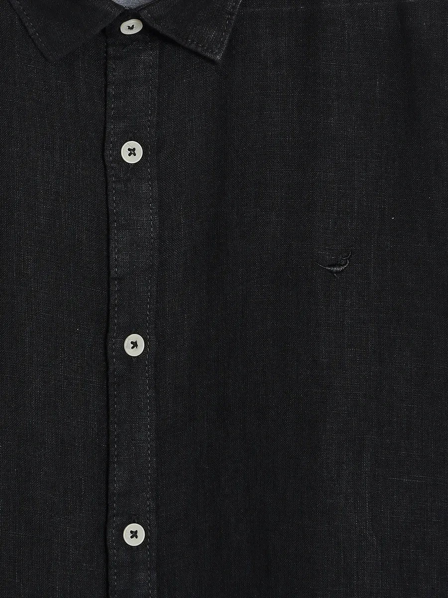 Frio cotton half sleeves black shirt