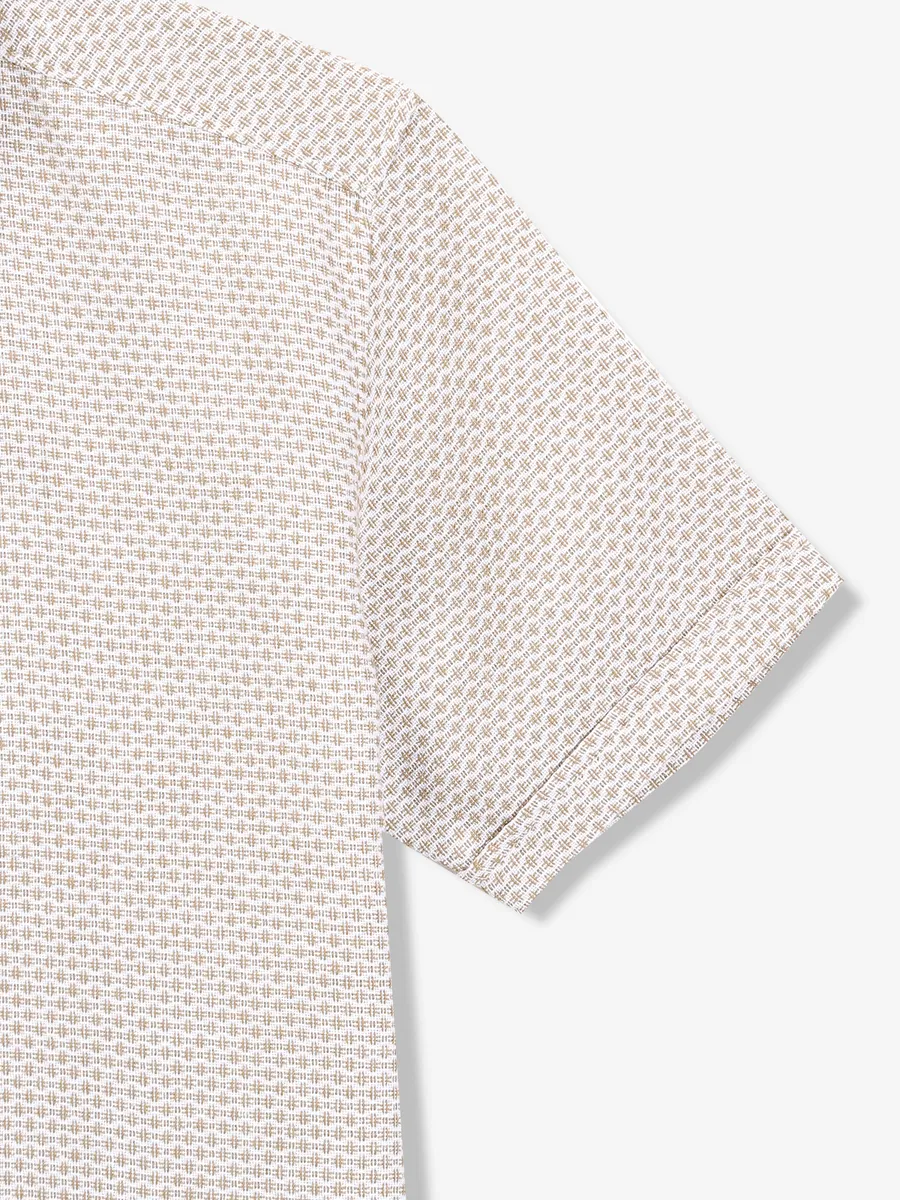 FRIO cream textured cotton shirt