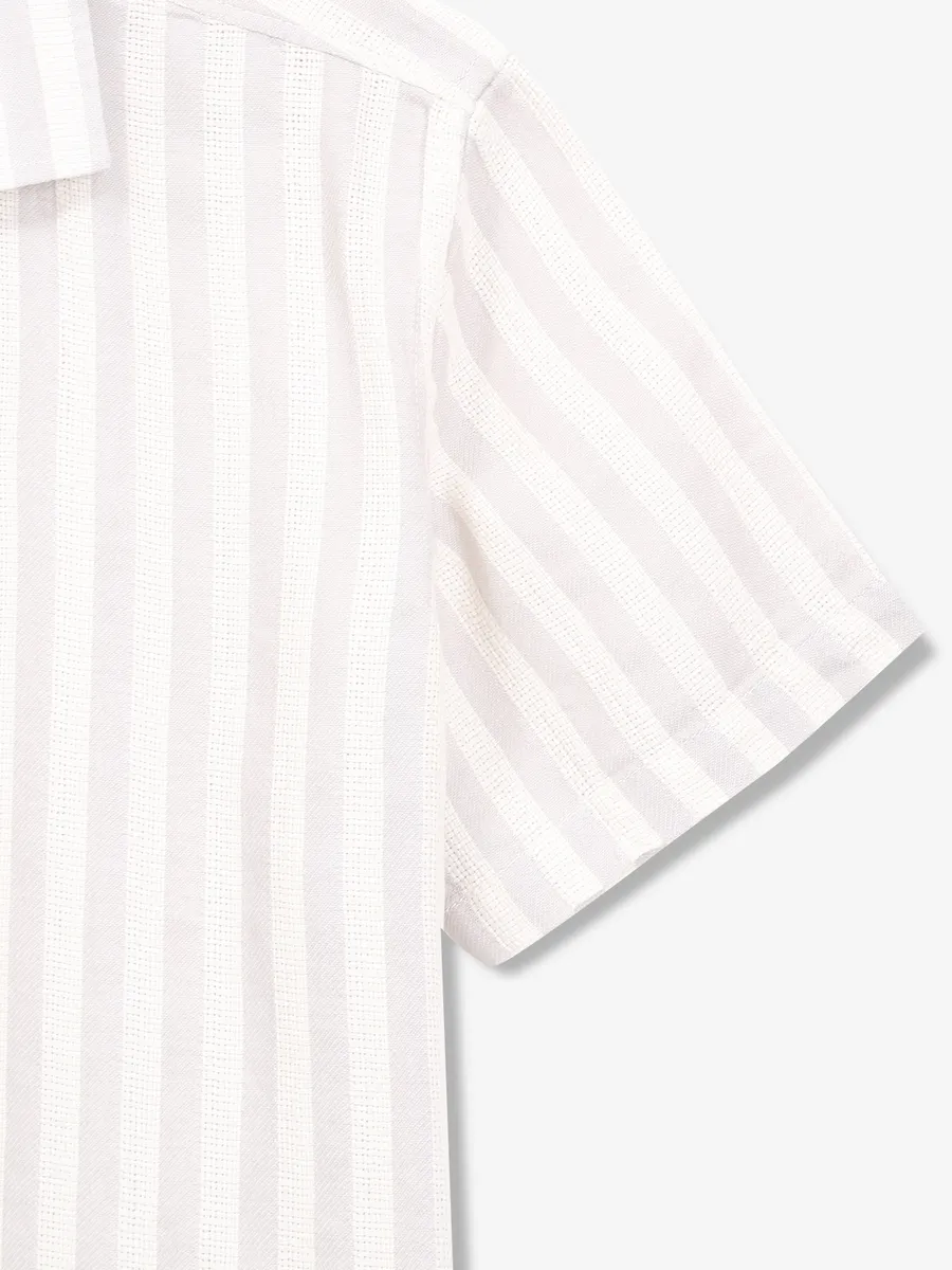 FRIO grey stripe slim fit casual shirt