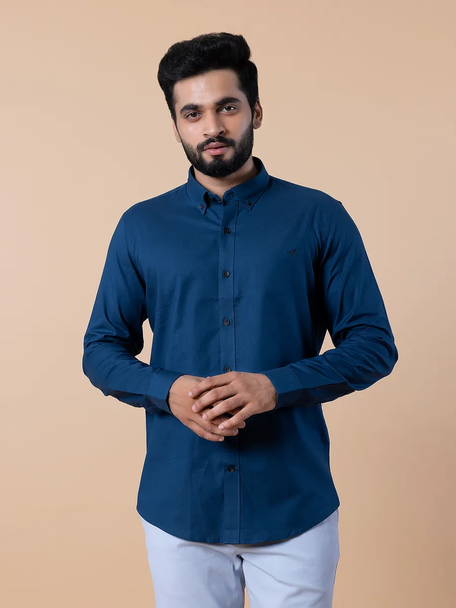 Frio men cotton casual shirt in blue