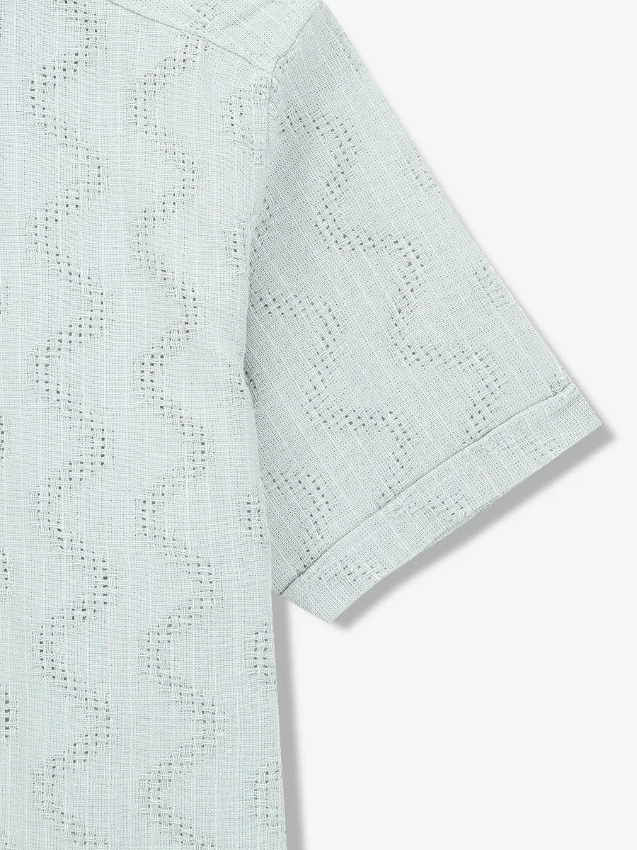 FRIO mint green texture shirt