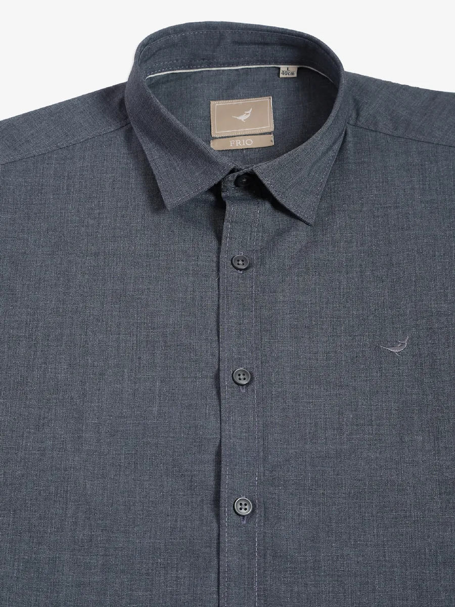 Frio plain grey cotton shirt