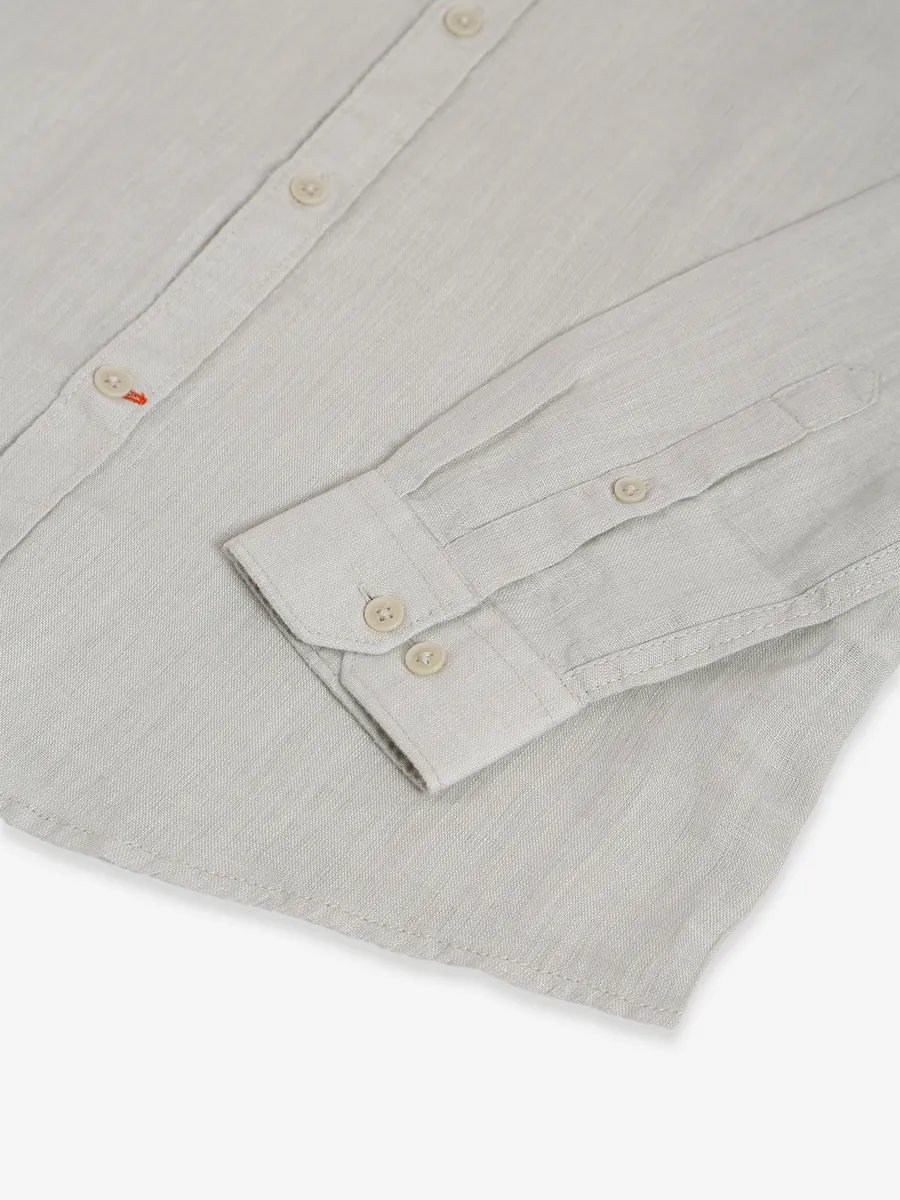 Frio sage green linen plain shirt