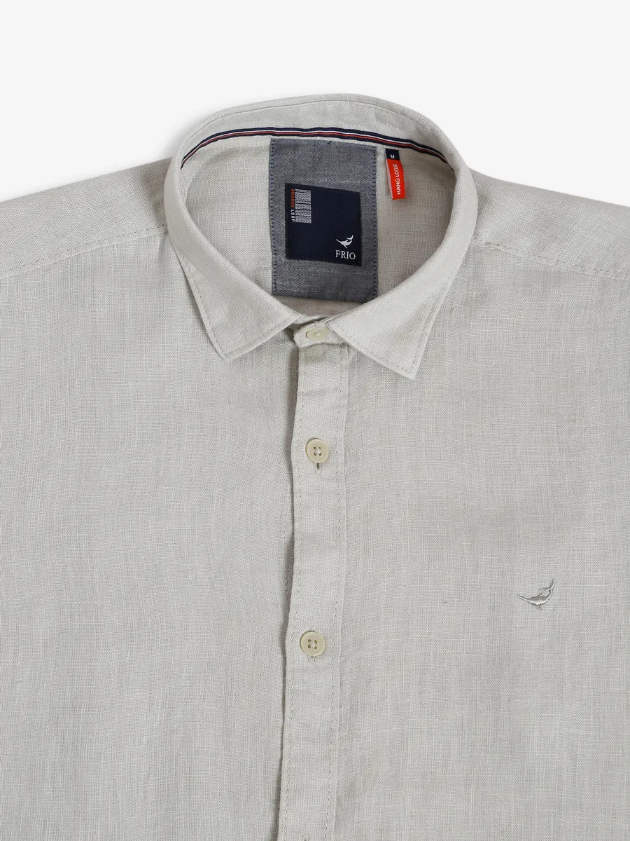 Frio sage green linen plain shirt