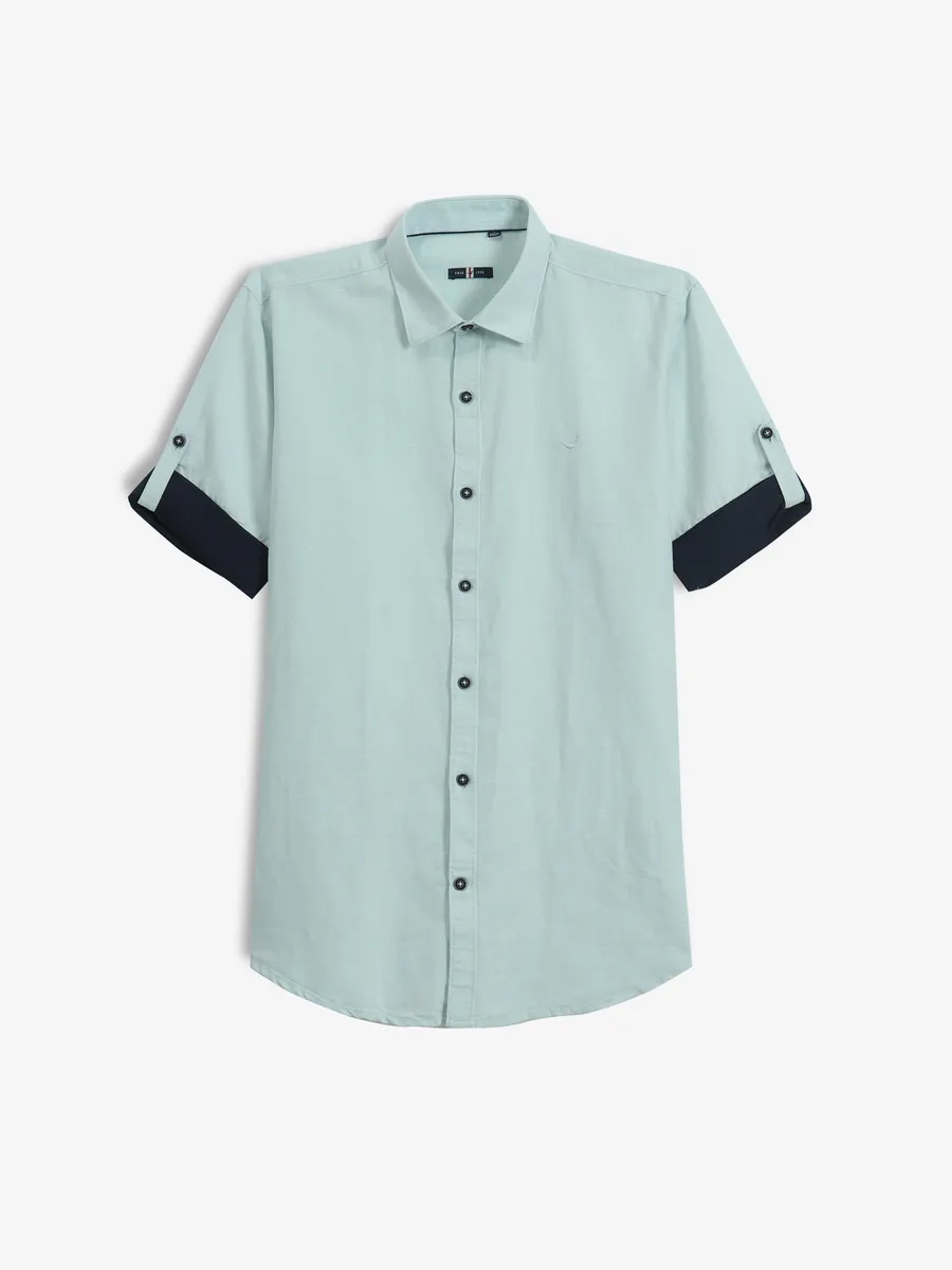 FRIO sky blue plain cotton shirt