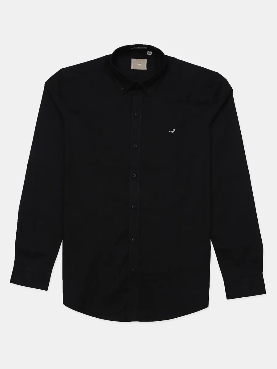 Frio slim fit black cotton casual shirt for men