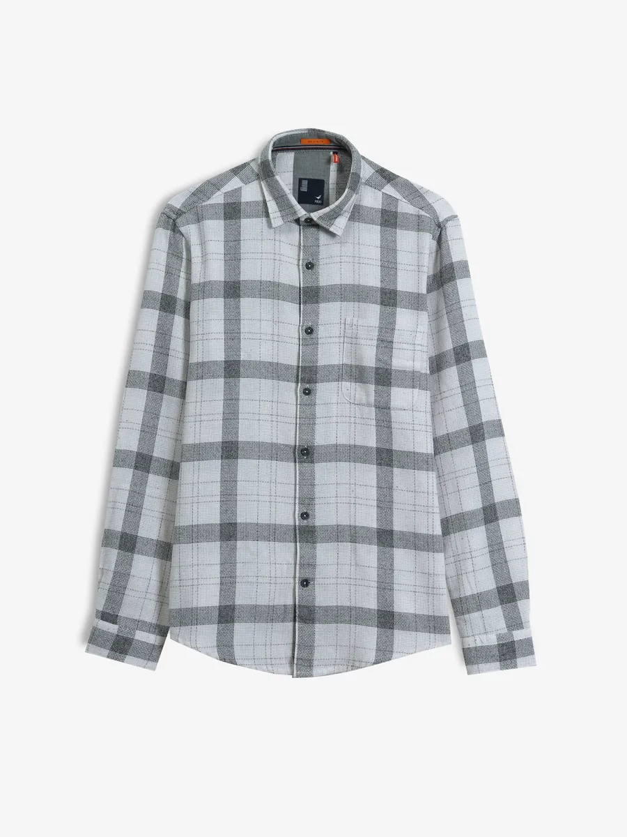 FRIO white and grey checks cotton shirt