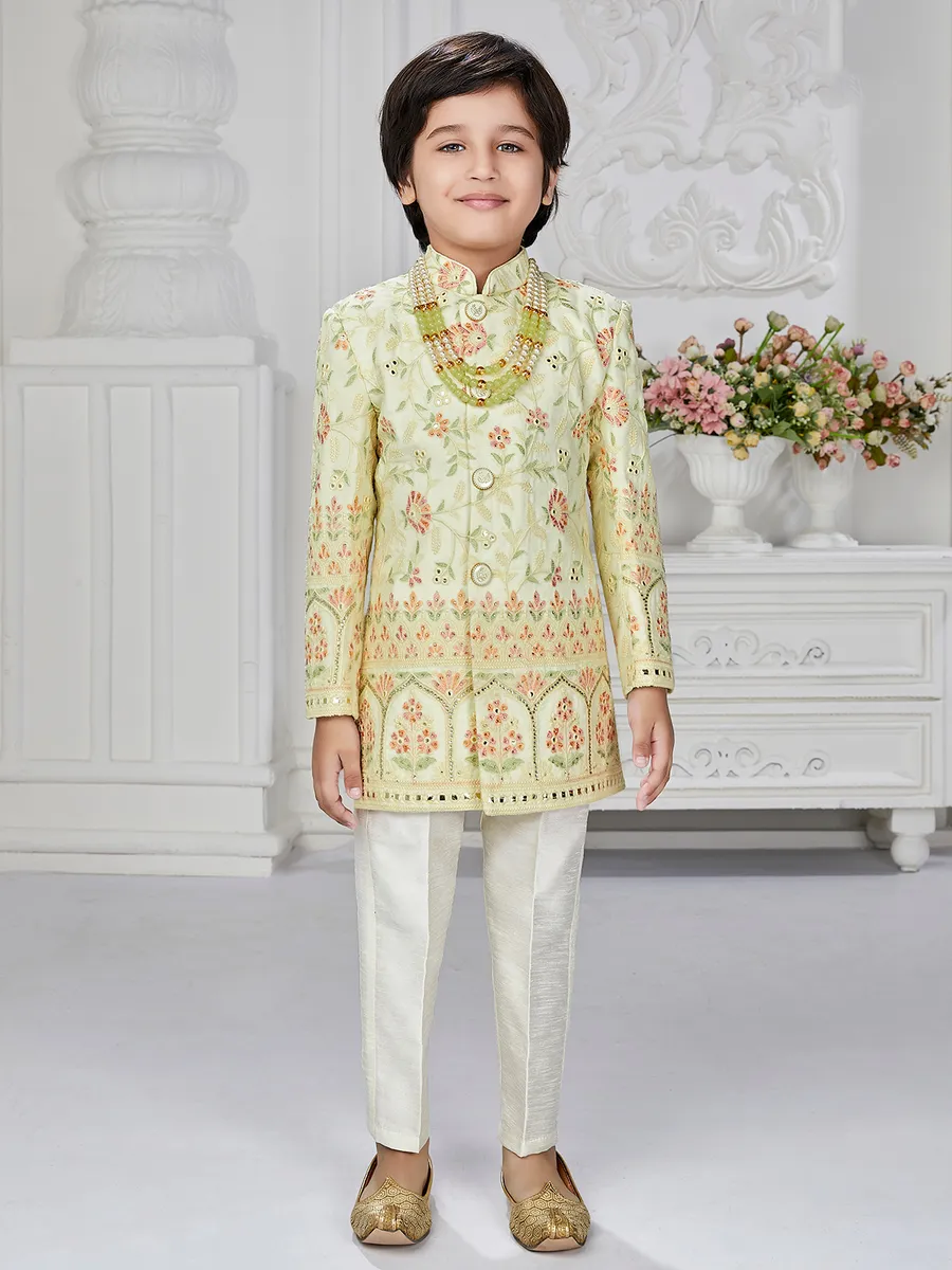 Georgette light green indowestern