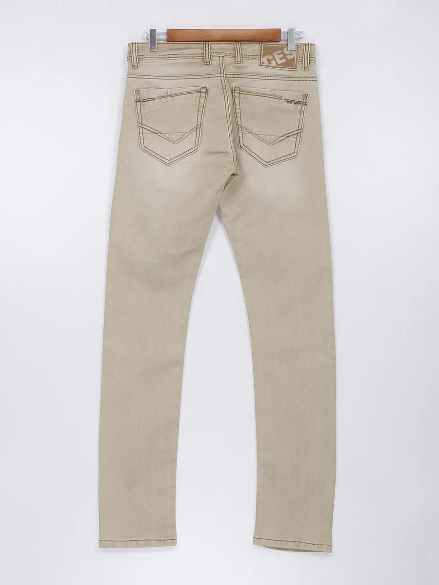 Gesture beige washed narrow jeans