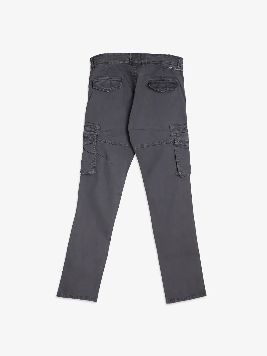 Gesture grey solid cargo jeans