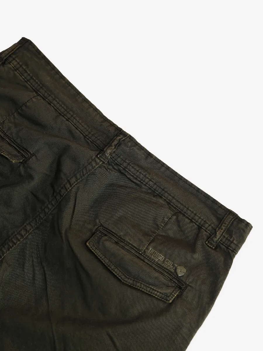 Gesture olive solid cargo jeans