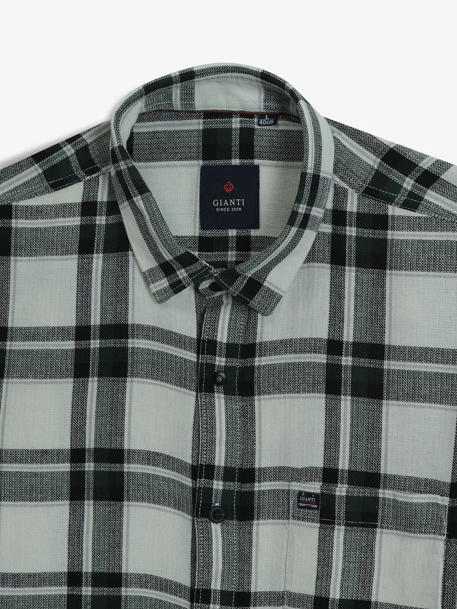 GIANTI black and off-white checks shirt