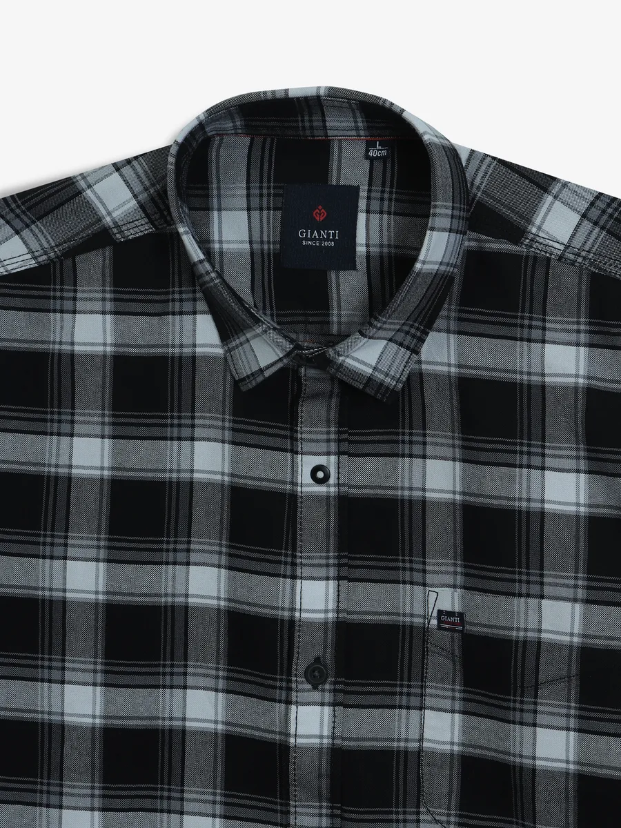 GIANTI black checks cotton casual shirt