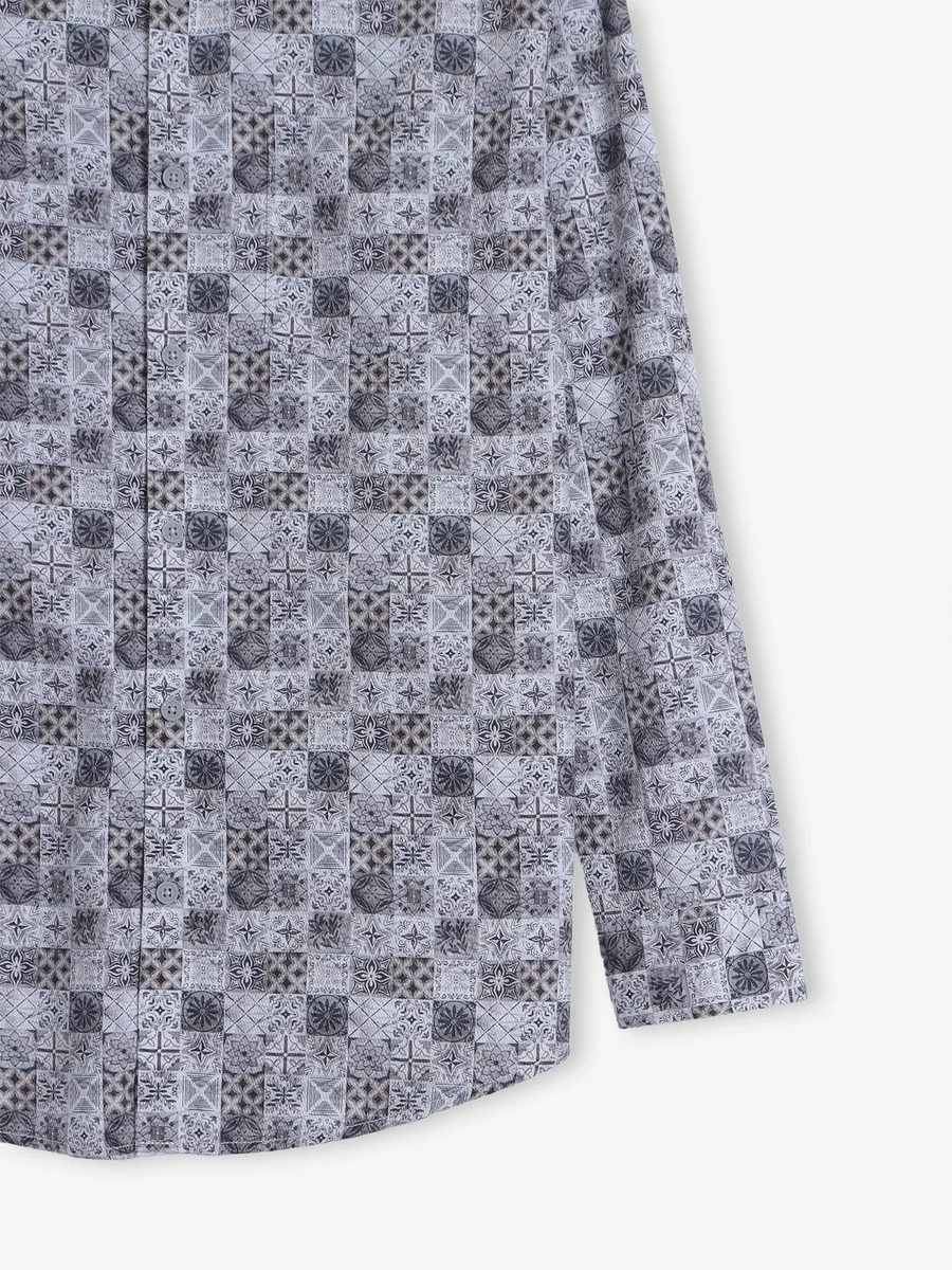 GIANTI grey cotton printed shirt
