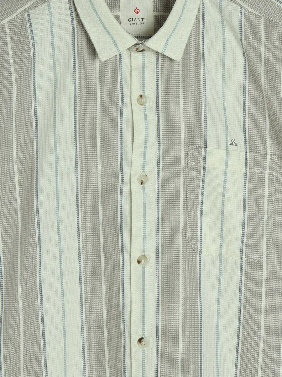 GIANTI khaki stripe cotton shirt