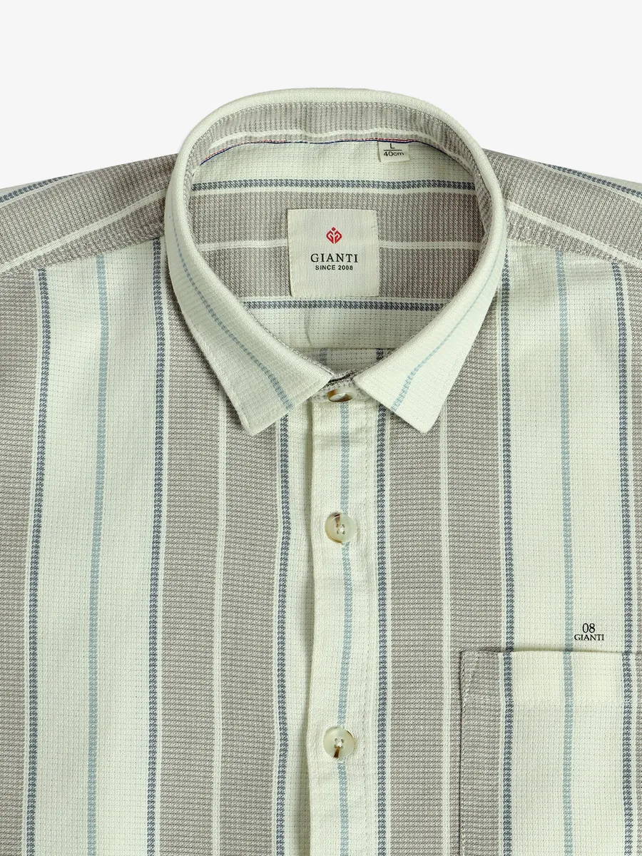 GIANTI khaki stripe cotton shirt