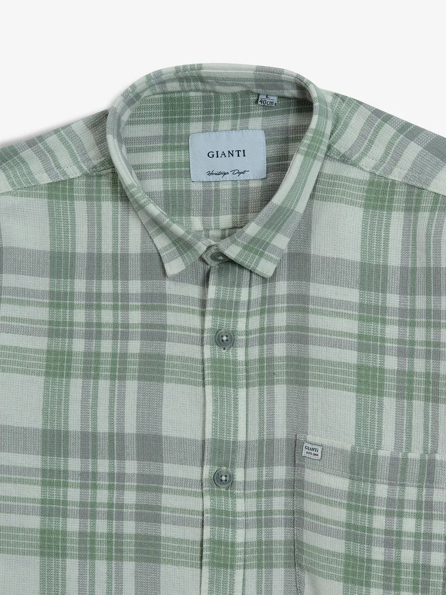 GIANTI pista green cotton casual shirt
