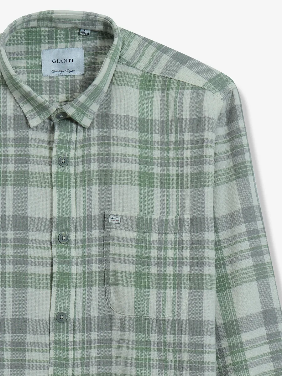 GIANTI pista green cotton casual shirt