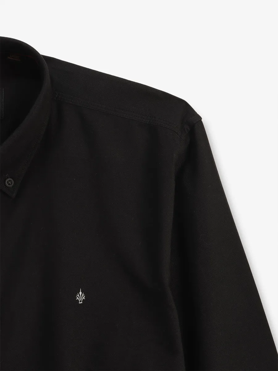 GIANTI plain black cotton shirt
