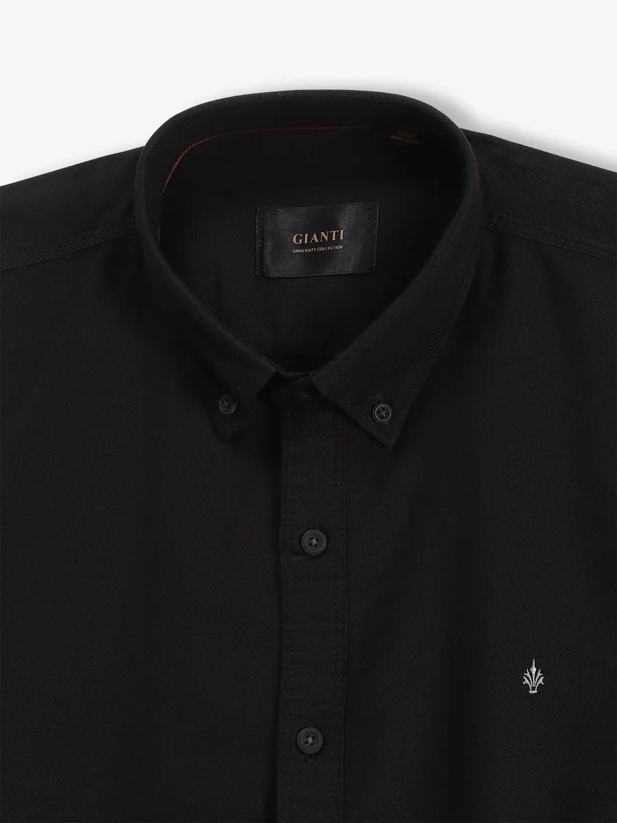 GIANTI plain black cotton shirt