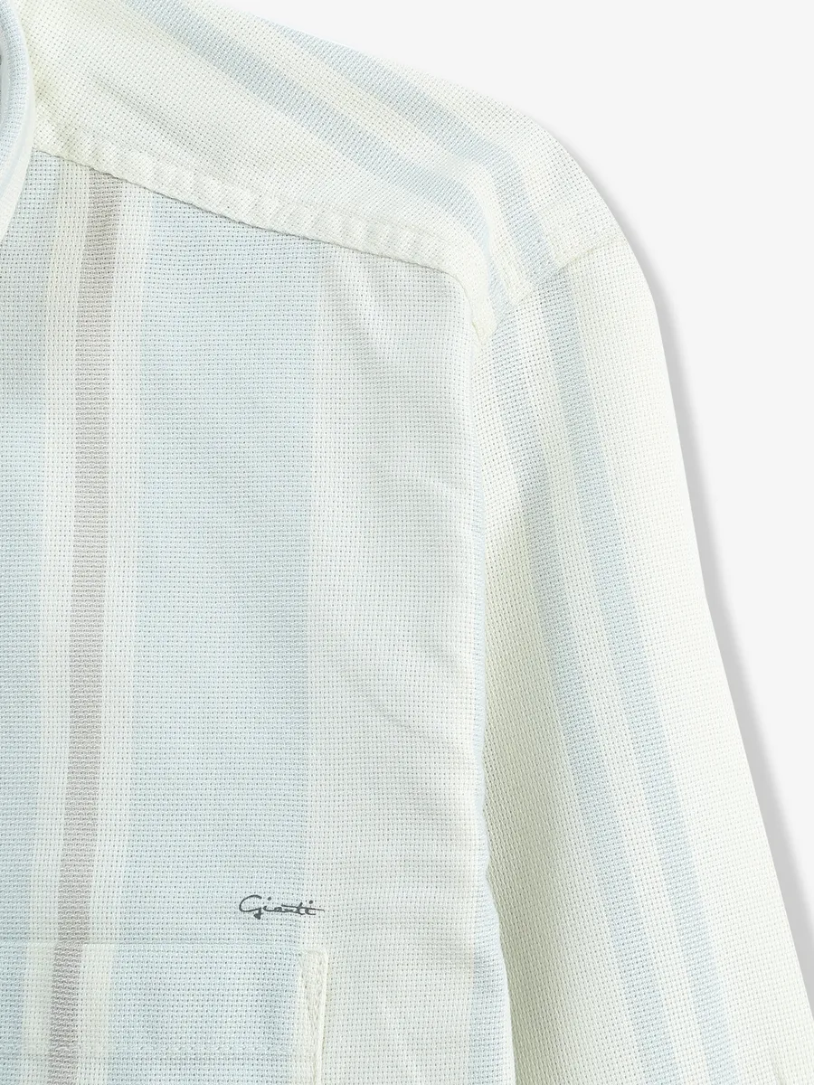 GIANTI stripe cream cotton shirt