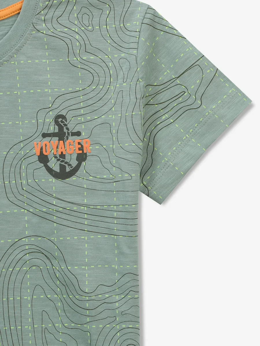 GINI & JONY green printed t-shirt