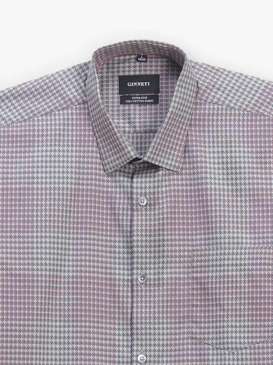 GINNETI grey printed silk shirt