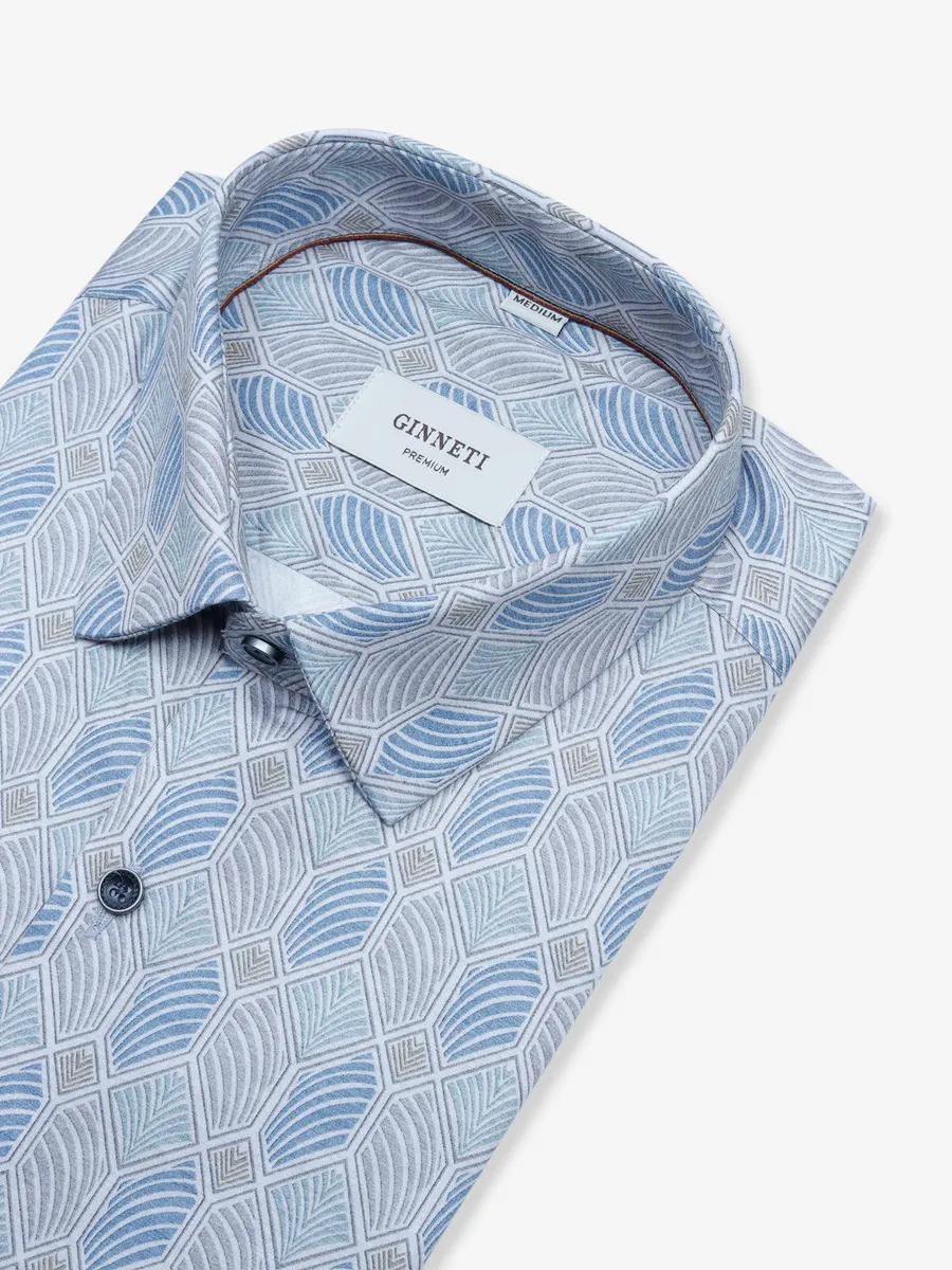 Ginneti light blue printed shirt