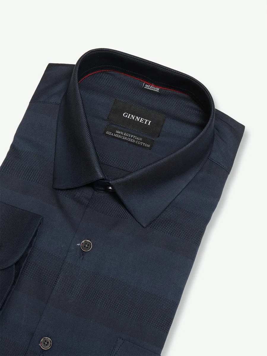 Ginneti navy cotton party wear shirt