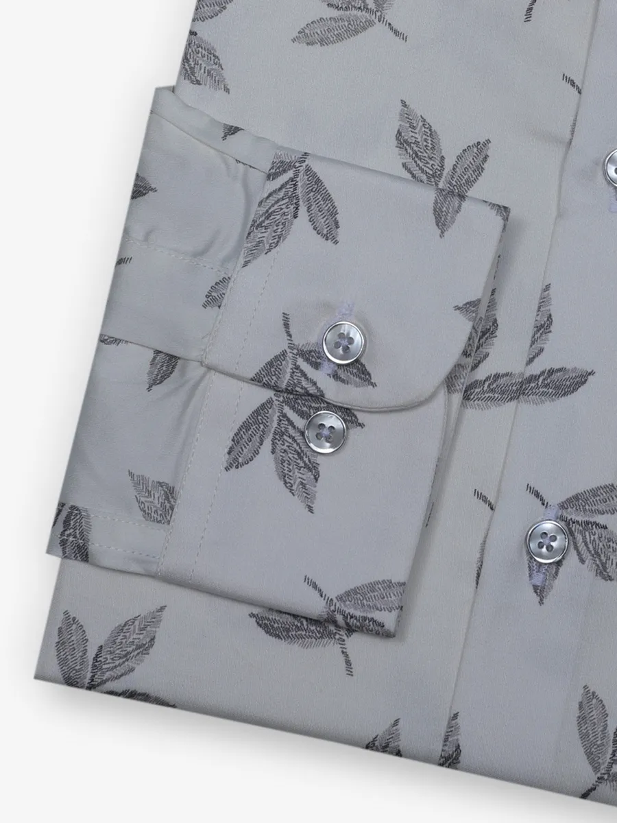 GINNETI off-white printed cotton shirt