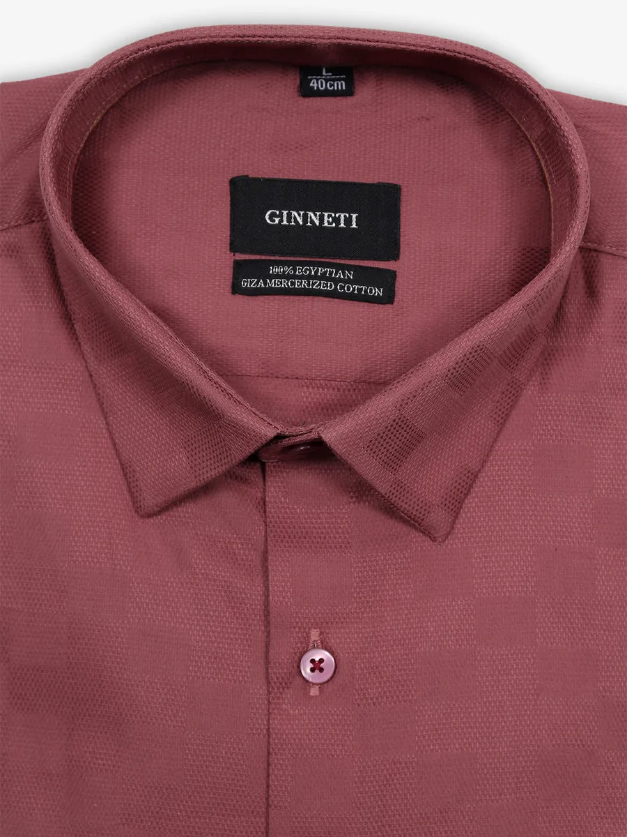 GINNETI onion pink cotton texture shirt