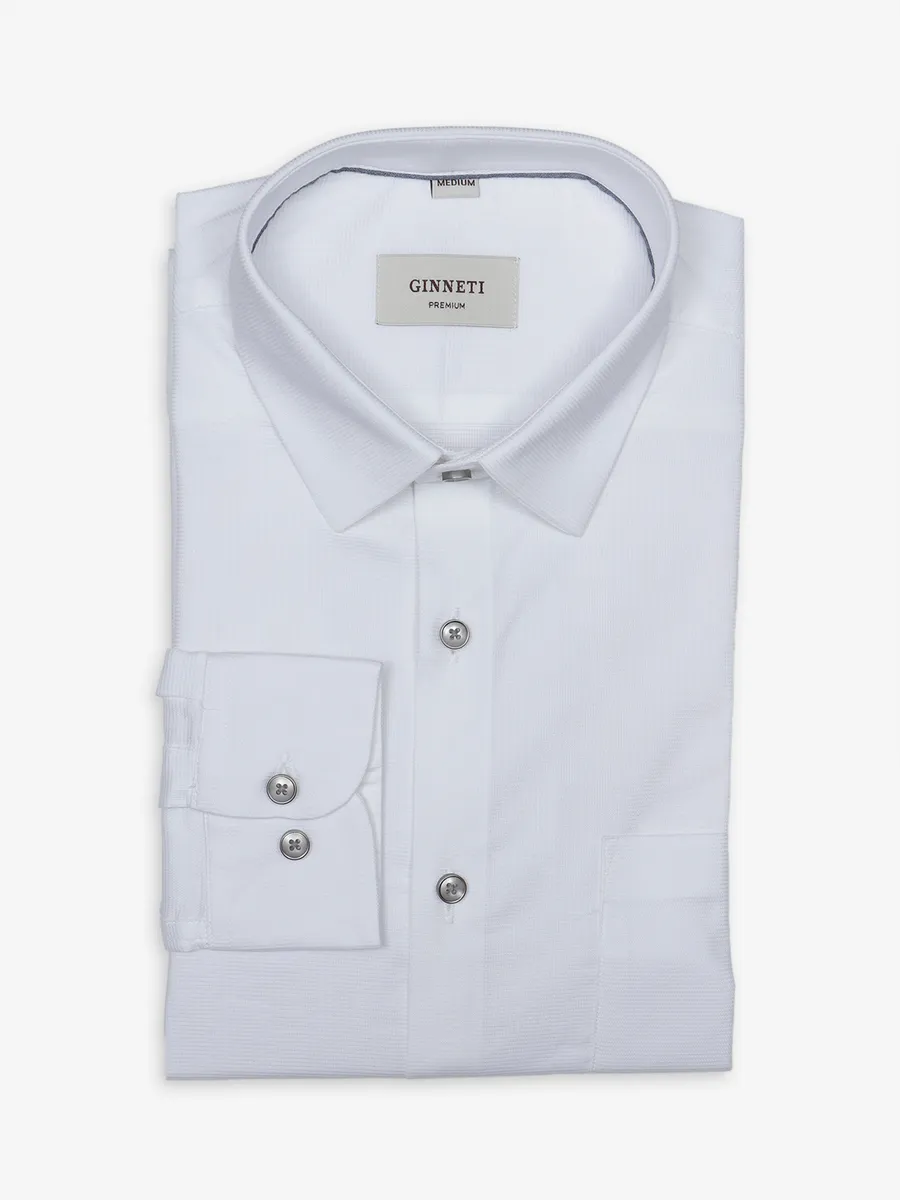 Ginneti plain cotton white shirt