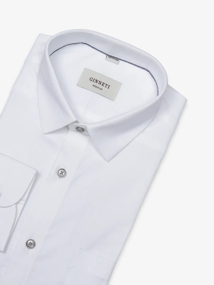 Ginneti plain cotton white shirt